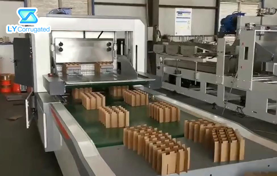 PLC Automatic Corrugated Box Membuat Mesin 7mm Clapboard Merakit