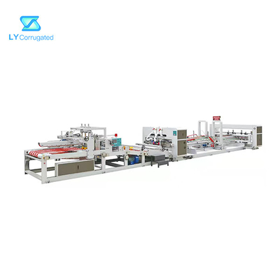 Auto PLC Control Corrugated Board Folder Gluer Untuk Kotak Karton 4 6 Sudut