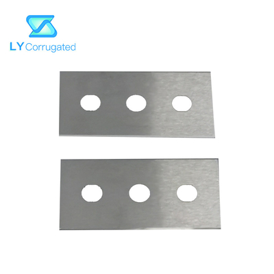 Tungsten Carbide Knives Double Edge 3 Lubang Razor Slitter Blade Untuk Mesin Kemasan Pita Kertas Kraft Film