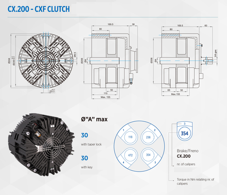 CX200 Mesin Bergelombang Suku Cadang Tention Control Pneumatic Clutch Disc Brake
